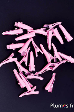 Pinces crocodile - 6 x 25 mm - rose